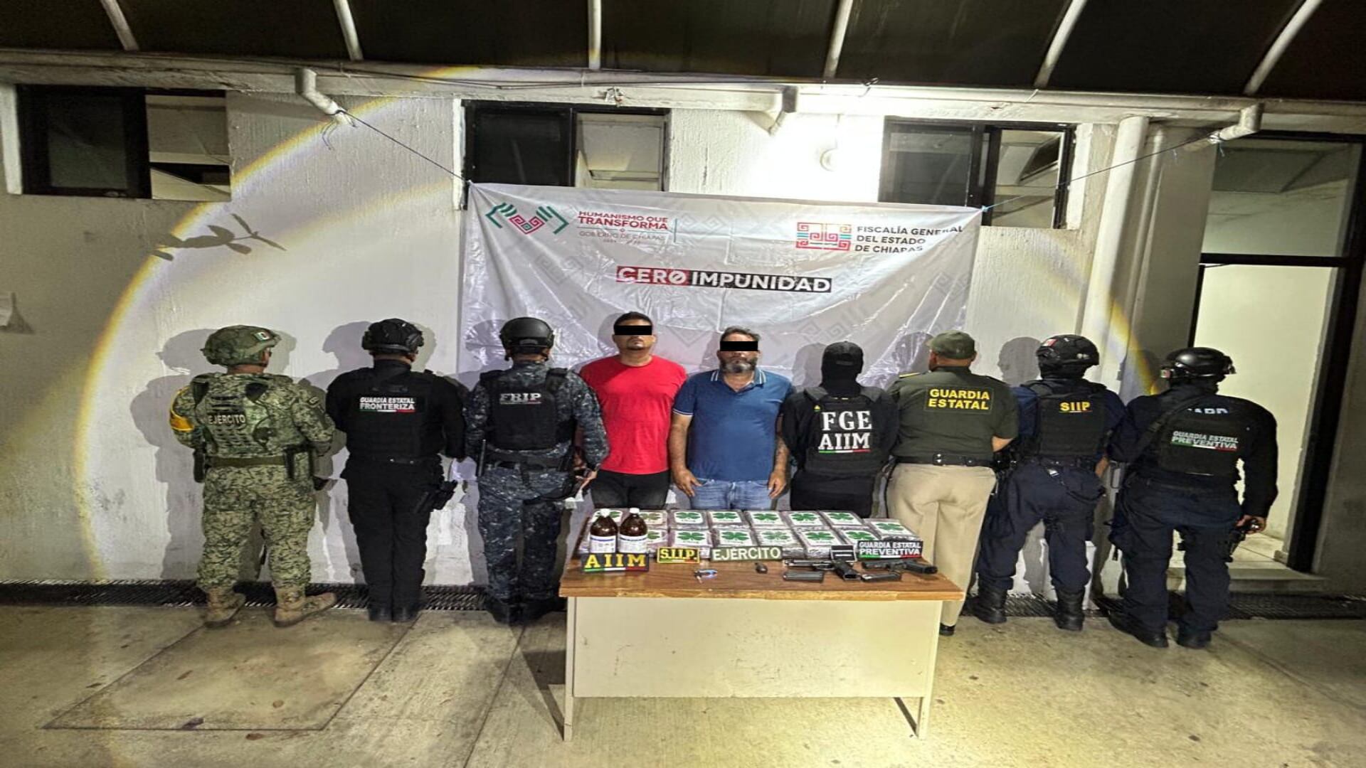 Dos personas fueron capturadas en Chiapas (FGE Chiapas)