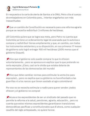 Ingrid Betancourt y sus pullas a Gustavo Petro