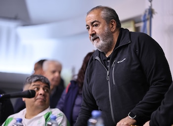 Héctor Daer, con Pablo Moyano,