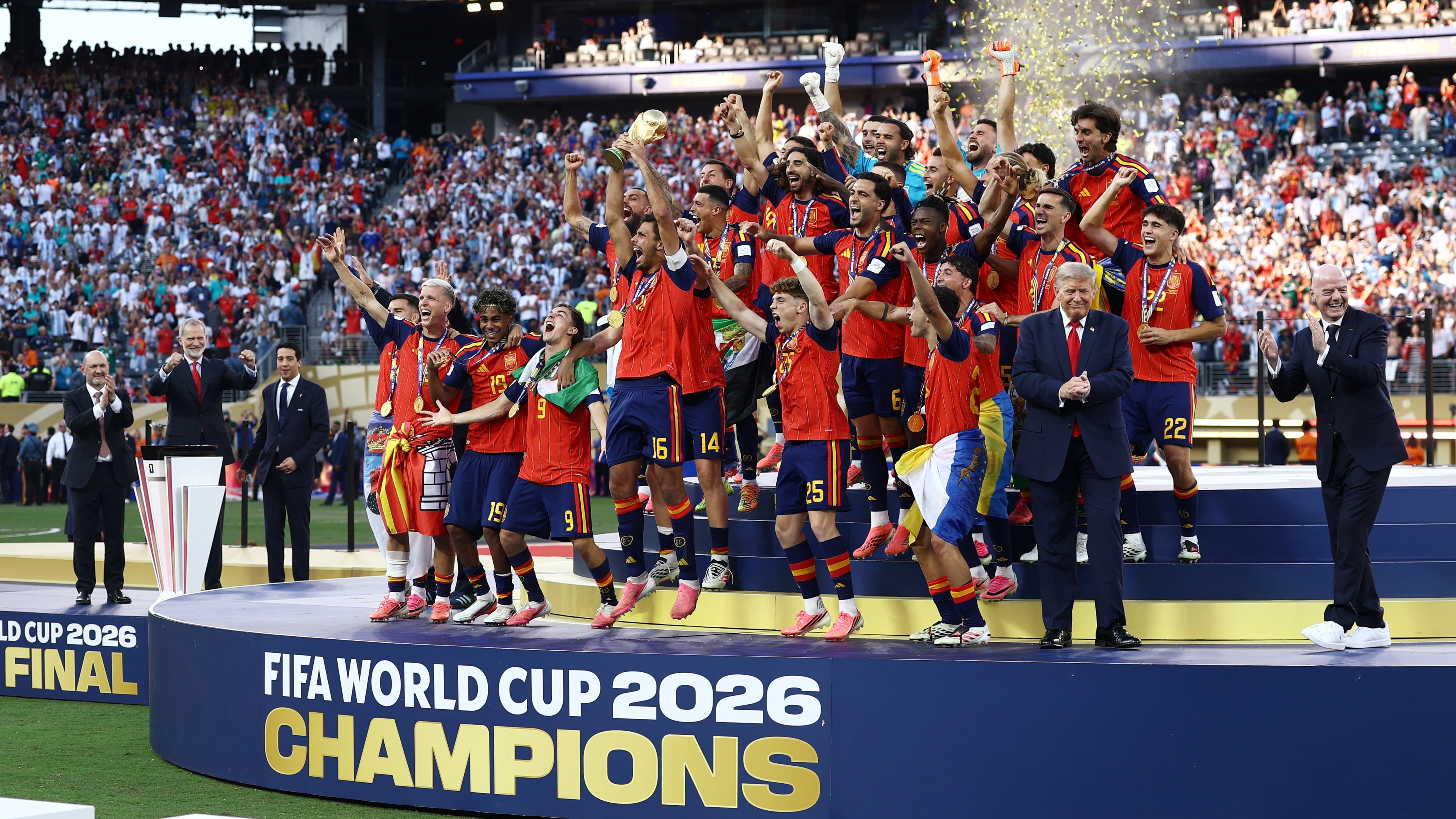 España celebró el Mundial 2026 (REUTERS/Lee Smith)