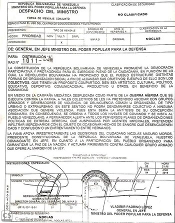 El documento firmado por Padrino