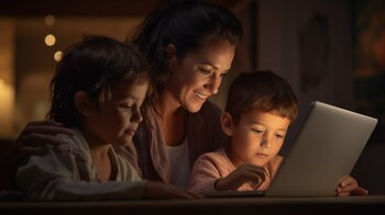 Una escena familiar: la madre