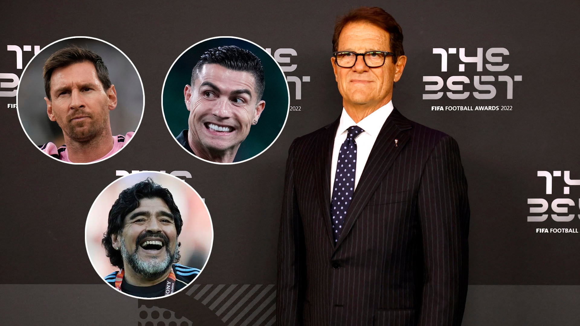 Capello, Messi, Cristiano Ronaldo y Maradona