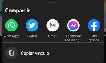 Compartir video de YouTube desde