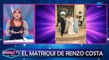 Renzo Costa ya no está soltero: se casó con Thalía Alva y Magaly revela cuándo será la boda religiosa. Captura: Magaly TV La Firme.