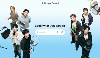 BTS y Gemini ofrecen en la aplicación de inteligencia artificial de Google juegos, recomendaciones musicales y aprendizaje de frases en coreano para los fans.