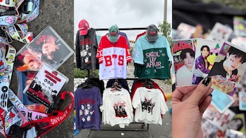 Polos, vinchas, poleras y hasta ARMY Bomb: la oferta de productos de BTS fuera del Estadio San Marcos