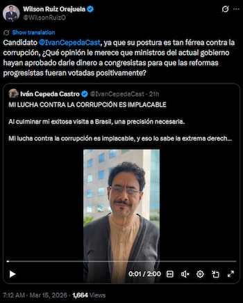 Wilson Ruiz Orejuela cuestionó coherencia