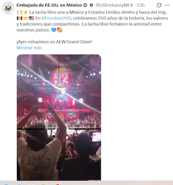 La función de lucha libre celebrada en la Arena México fue utilizada por la Embajada estadounidense para resaltar la relación entre ambas naciones.