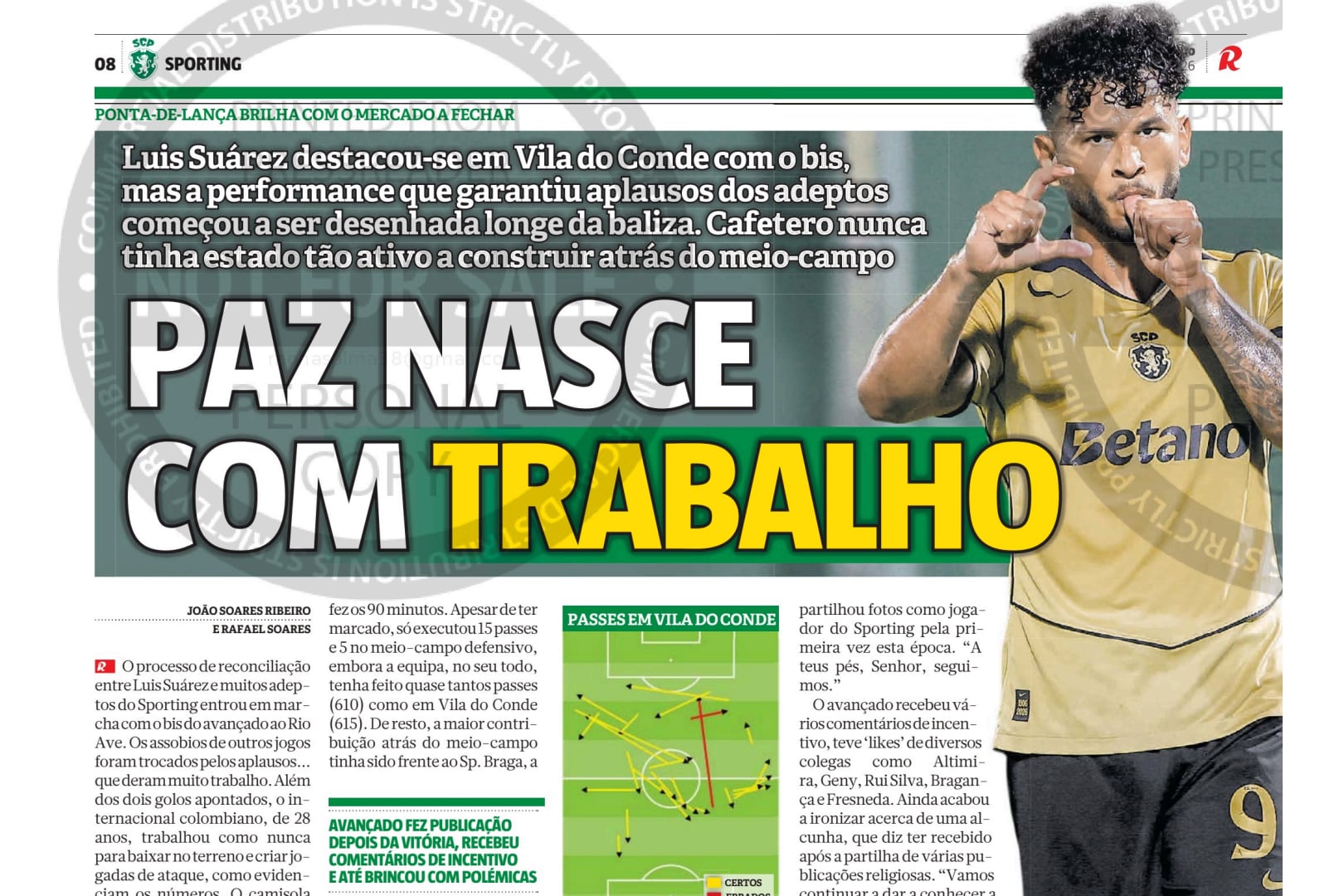 Nota de prensa del diario Récord de Portugal sobre el actual momento de Luis Suárez - crédito Record