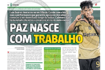 Nota de prensa del diario Récord de Portugal sobre el actual momento de Luis Suárez - crédito Record