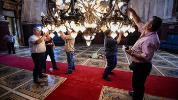 Preparativos ceremonia de asunción y