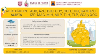 Activan alerta amarilla en las 16 alcaldías de la CDMX por fuertes lluvias este martes 7 de abril. Foto: Archivo/Infobae México.