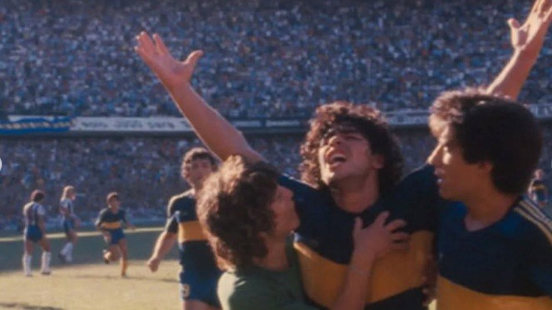 Festejo del primer gol