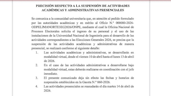 Comunicado de la UNI