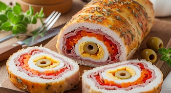 El arrollado de pollo con