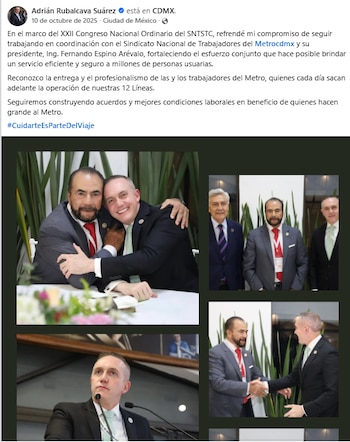 Adrián Rubalcava, director del Metro de la CDMX, en eventos públicos en representación de la Jefa de Gobierno, Clara Brugada.