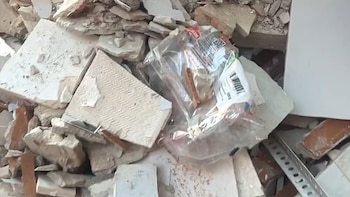 Los escombros de la explosión