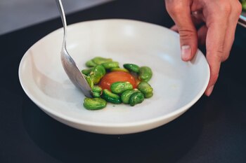 Plato elaborado por la chef