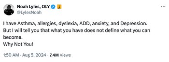 Tweet de Noah Lyles (@LylesNoah,