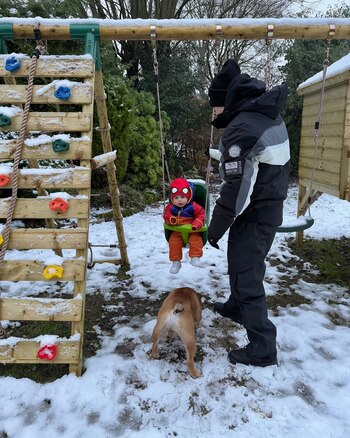 Garnacho junto a su hijo