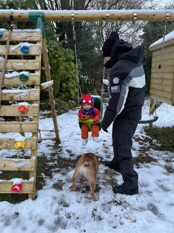 Garnacho junto a su hijo