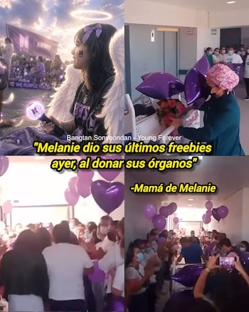 La joven fue aplaudida por su último acto. (Facebook: Bangtan Sonyeondan-Young Forever)