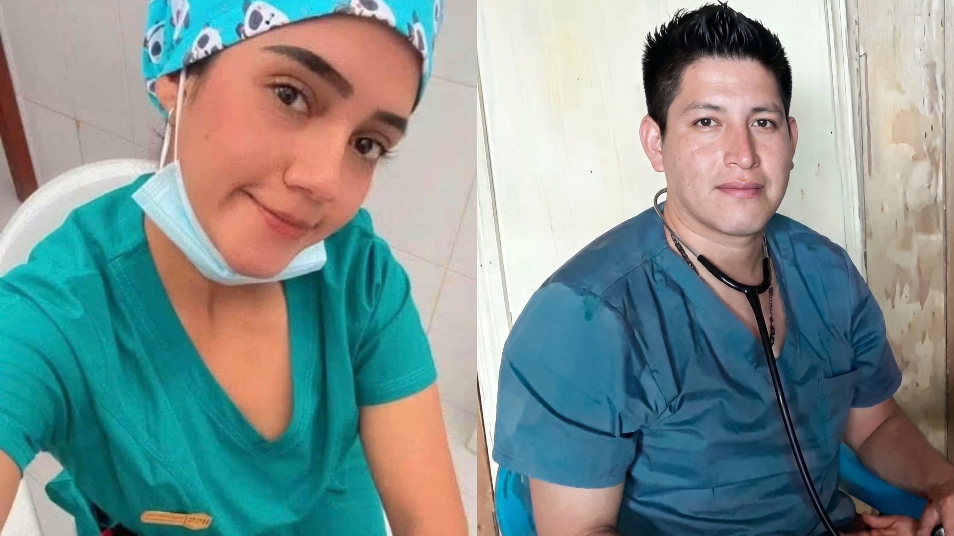 La enfermera Sharol Abigail Cortes Cruz y su pareja, investigado por presunto feminicidio en Bagua Grande, aparecen con vestimenta médica en imágenes difundidas por la familia. (Infobae Perú/Fb:@sharol.abigail.cortes.cruz)