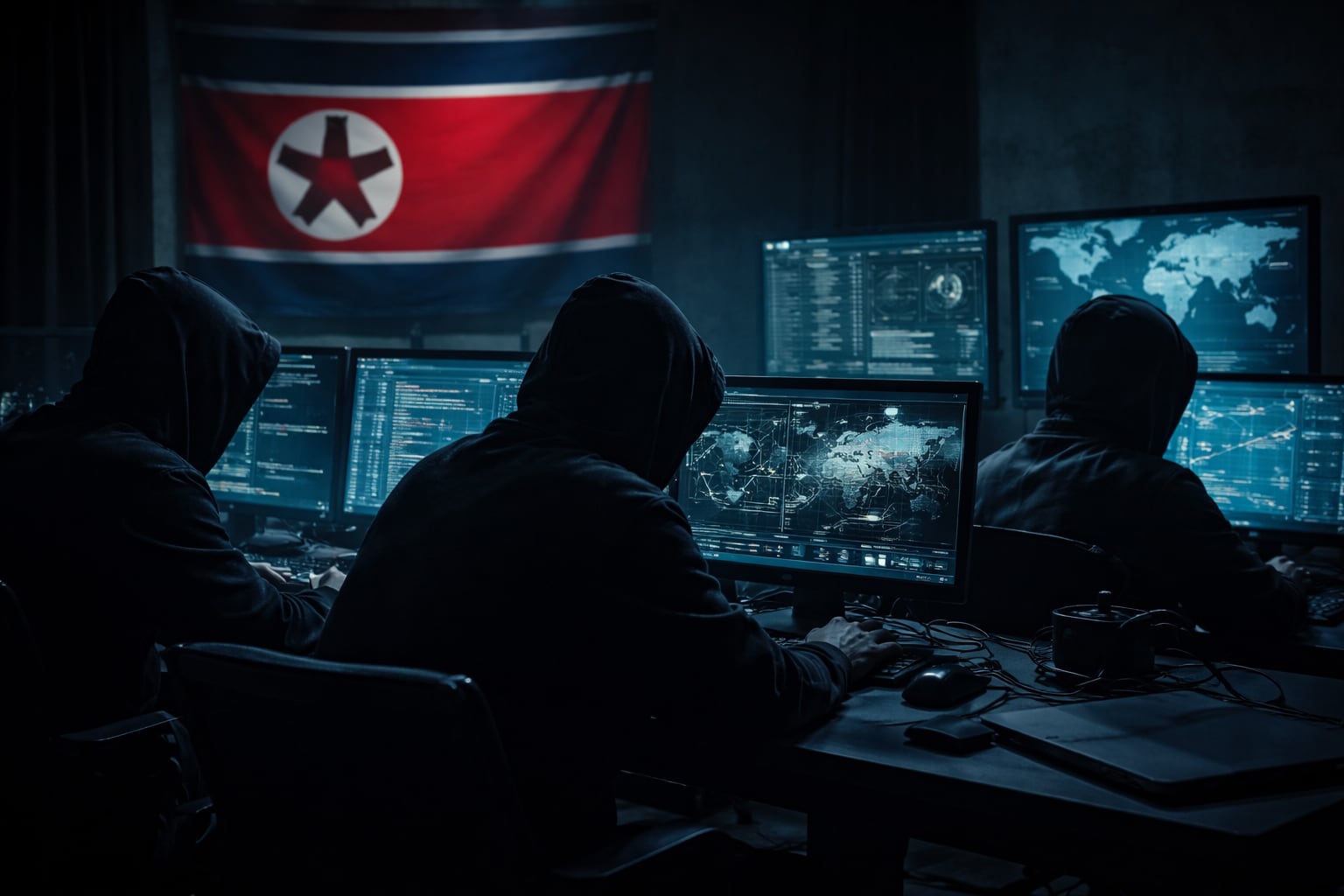 Un grupo de hackers norcoreanos (IA)