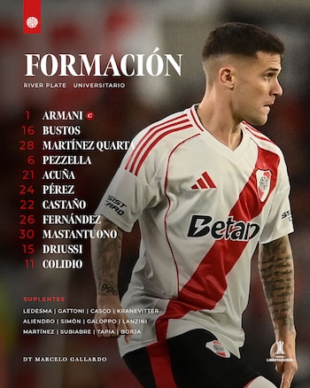 Alineación de River Plate para
