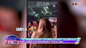Las ‘embajadoras’ fueron contratadas para una fiesta de empresario. (Captura: Magaly TV La Firme)