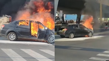 Un auto se incendió en