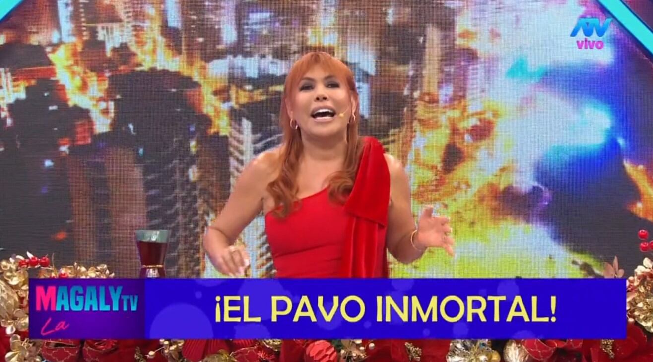 Magaly se burla de sí misma con clip del “pavo fénix” y revela que ya tiene nuevo DJ para el 2025. Infobae Perú / Captura TV - Magaly TV La Firme