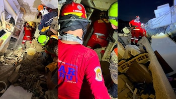 Equipo USAR Perú regresa a Lima después de casi una semana de labores de rescate en Venezuela junto a la perrita Kaira