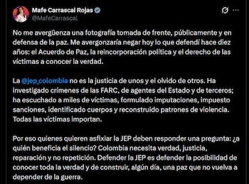 Mafe Carrascal - crédito @MafeCarrascal/X