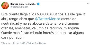 Beatriz Gutiérrez Müller habló