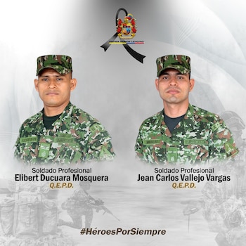 El ELN asesinó a dos soldados profesionales que intentaban liberar a 39 personas secuestradas en Chocó - crédito @Ejercito_Div7/X