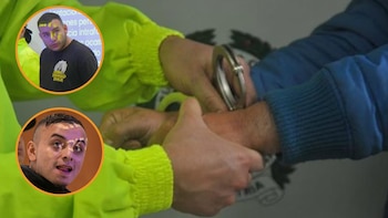 Dos de los cuatro capturados presuntamente implicados en el asesinato del profesor Neill Felipe Cubides - crédito Policía Nacional - Secretaría de Seguridad Competencia y Justicia de Bogotá