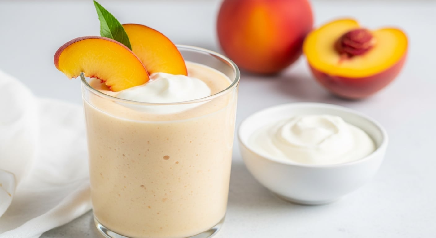 Un delicioso batido de durazno con rodajas frescas de fruta es otra opción (Imagen Ilustrativa Infobae)
