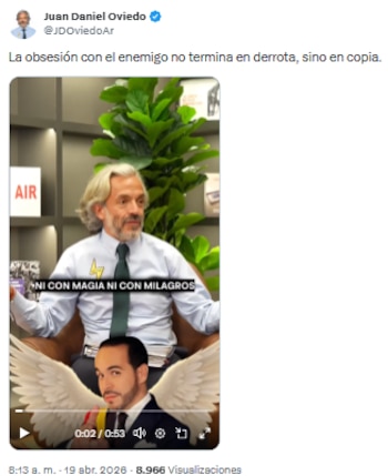 Juan Daniel Oviedo advirtió sobre la “caja de magia” en la gestión pública colombiana - crédito @JDOviedoAr/X