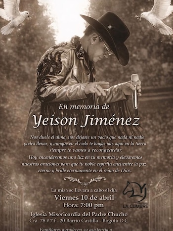 La misa fue programada para el 10 de abril en la iglesia del padre Chucho - crédito @geimarrestrepo_0329/Instagram