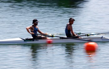Los remeros uruguayos Bruno Cetraro