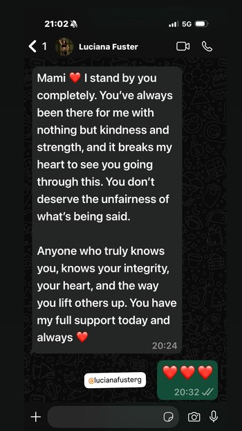 Luciana Fuster usó sus redes