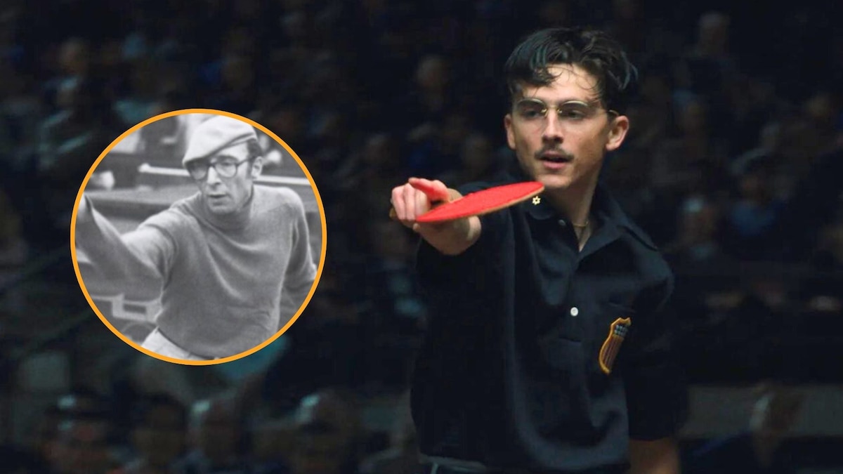 Timothée Chalamet en escena representando a un jugador inspirado en Marty Reisman