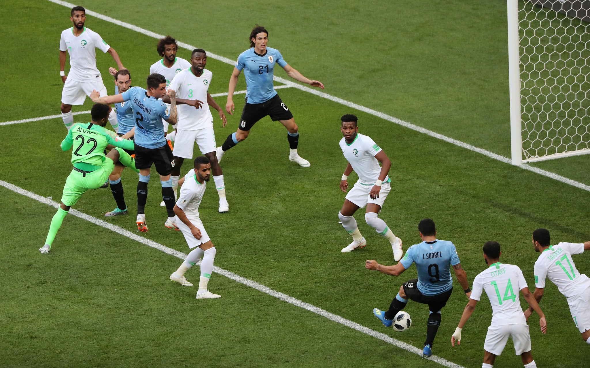 El gol de Luis Suárez en Uruguay vs Arabia Saudita en el Mundial de Rusia 2018. - créditos: Reuters
