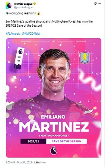 Dibu Martínez ganó el premio