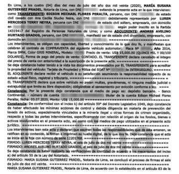 Documento de transferencia a Andrés