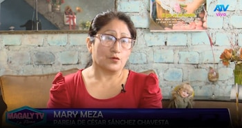 Naldy Saldaña negó romance con César Sánchez, pero su esposa responde con inesperada acusación. Captura: Magaly TV La Firme.