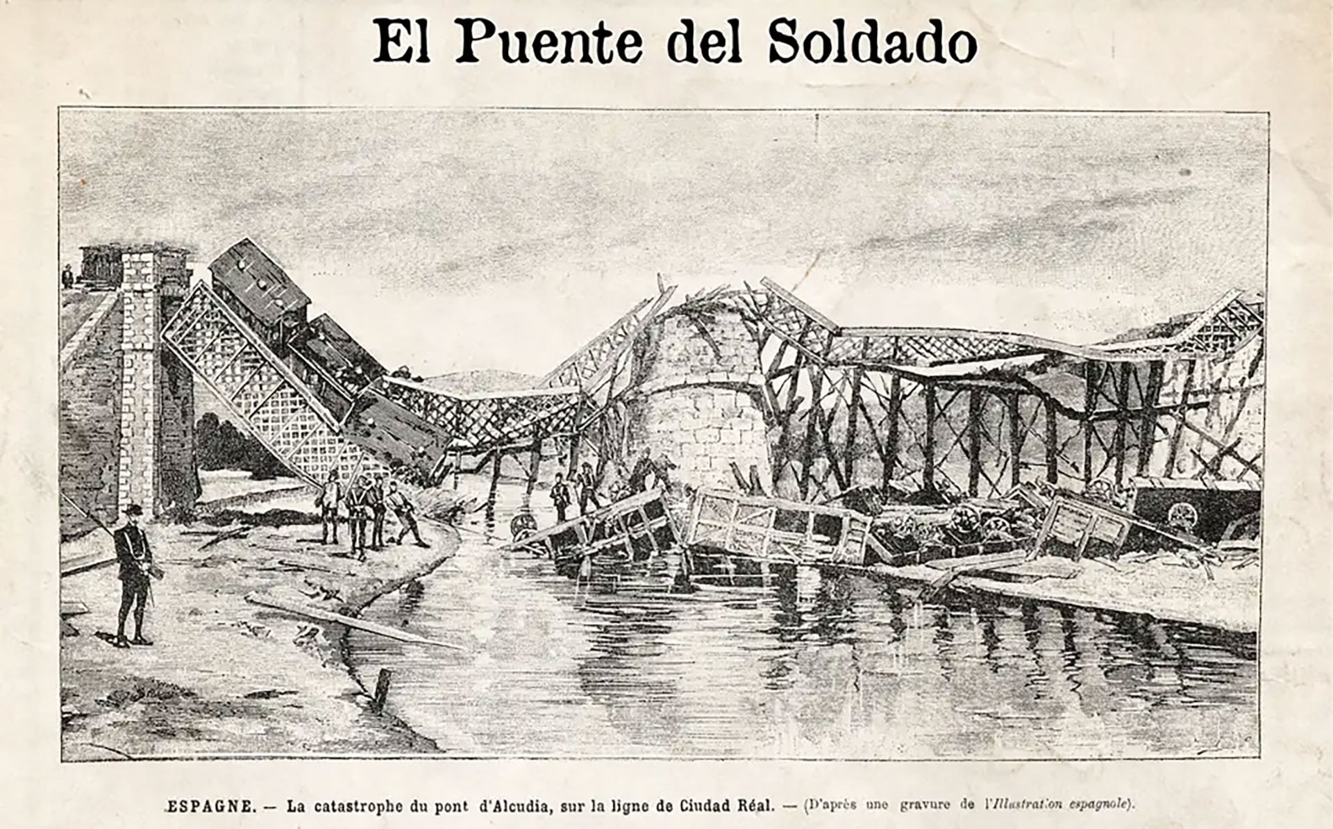 Inaugurado en 1864, al puente de Alcudia, sobre el río de ese nombre, se lo consideraba uno de los puentes ferroviarios más seguros de España