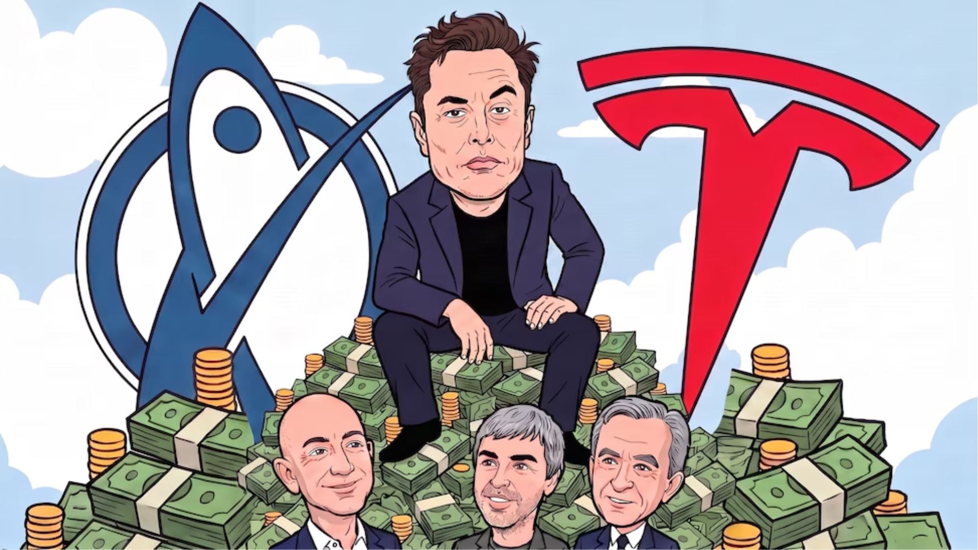 Musk encabeza una élite de 10 multimillonarios que concentra USD 2,6 billones